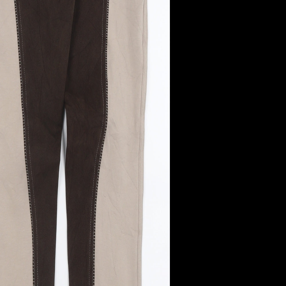 FOUGANZA Womens Beige Polyester Capri Trousers Size 28 in L27 in Regular Button - Jodhpurs