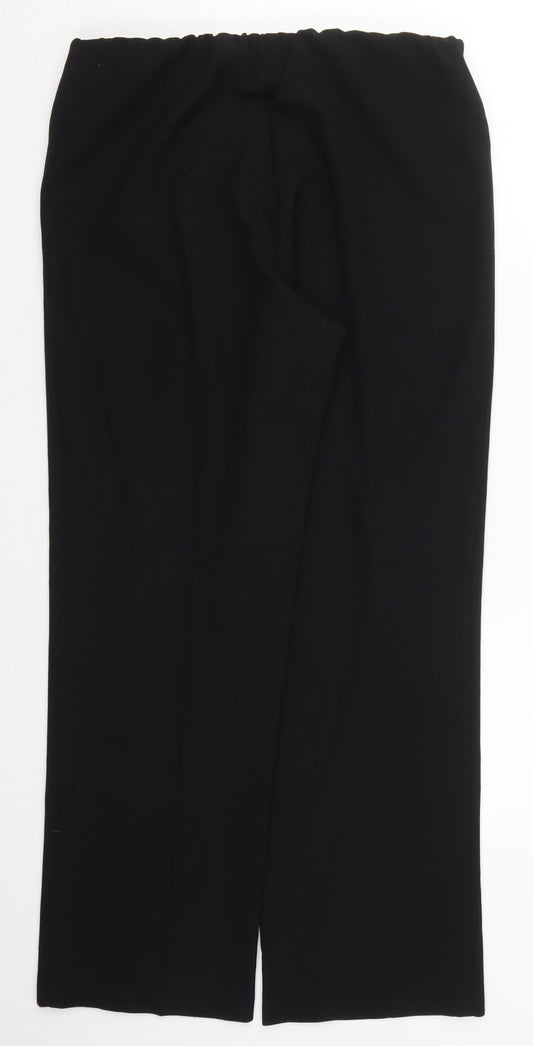 Sarah Hamilton Womens Black Polyester Trousers Size 12 L28 in Regular