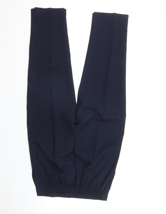 Preworn Womens Blue Polyester Trousers Size 14 L24 in Regular