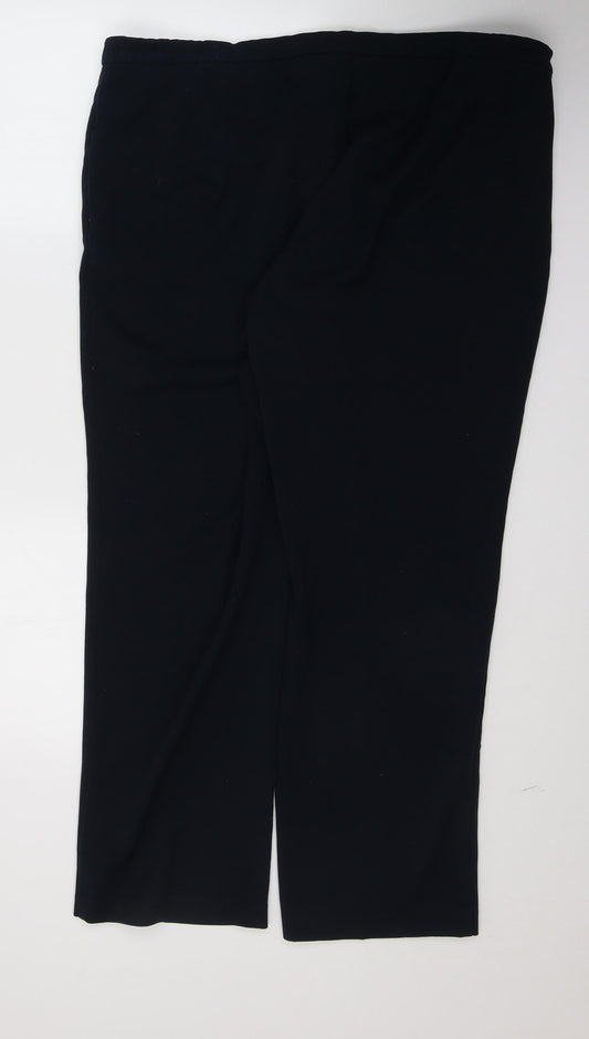 Marks and Spencer Womens Blue Polyester Trousers Size 18 L29 in Regular Button