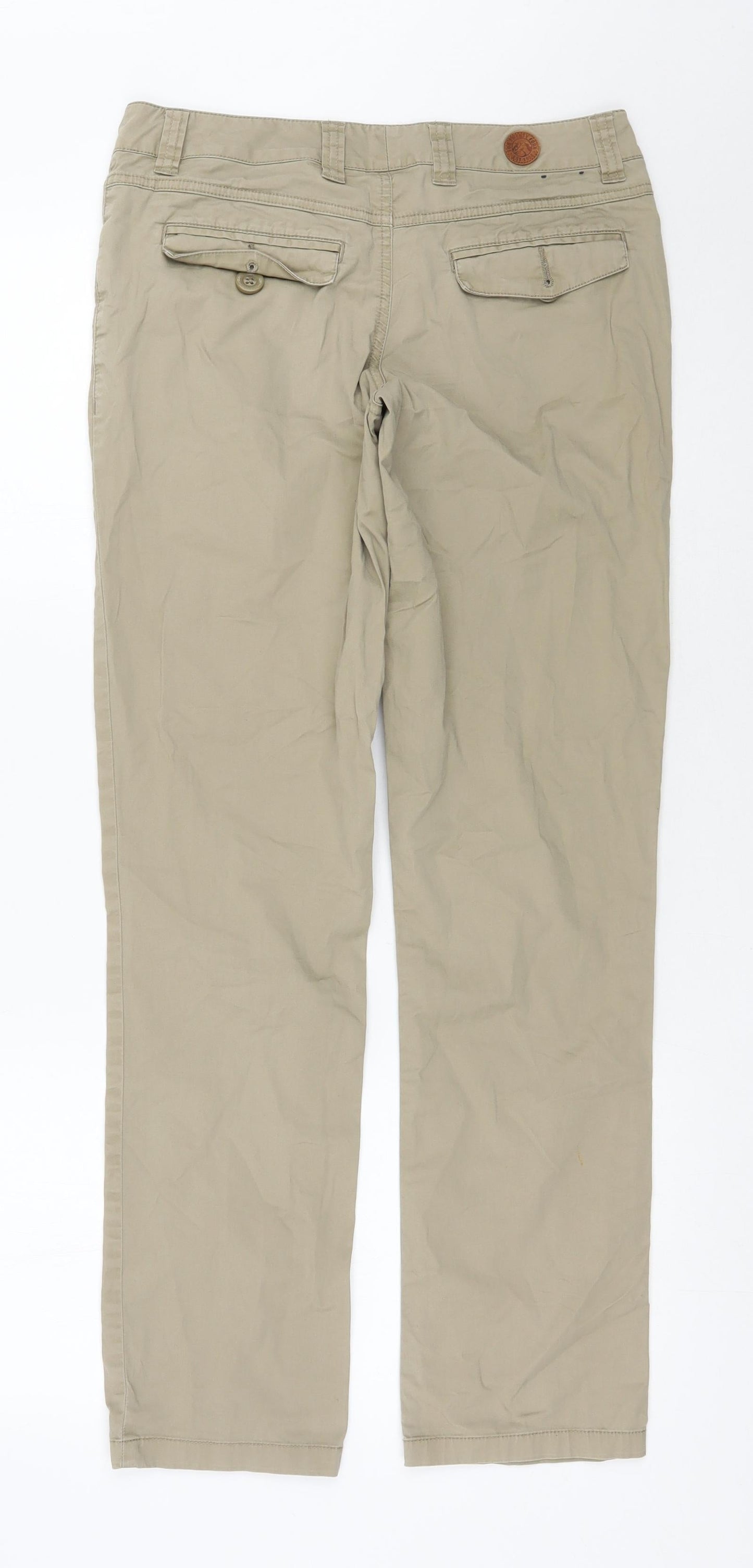 Tog Twenty four Womens Beige Cotton Trousers Size 8 L30 in Regular Zip