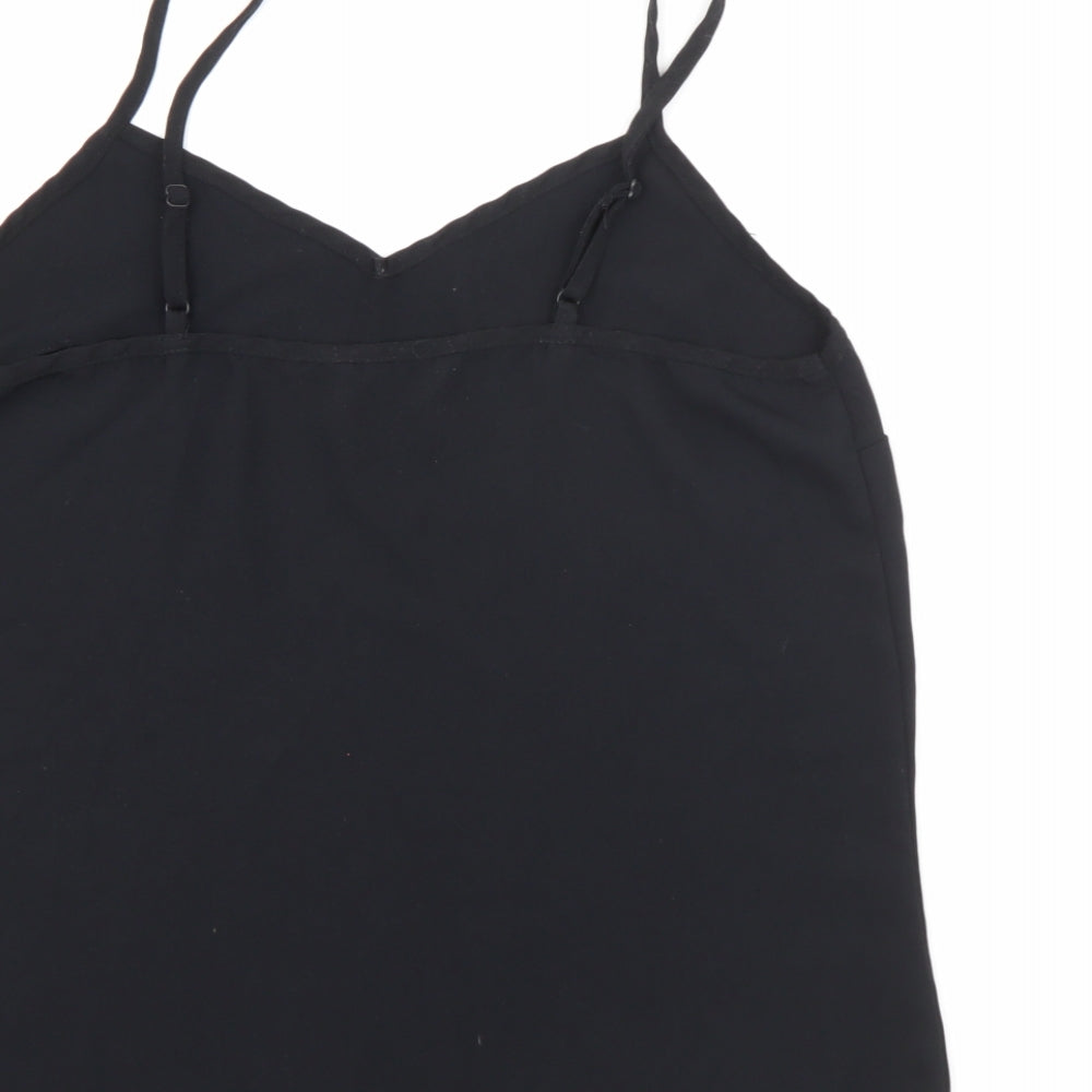 Very Womens Black Polyester Camisole Tank Size 10 V-Neck