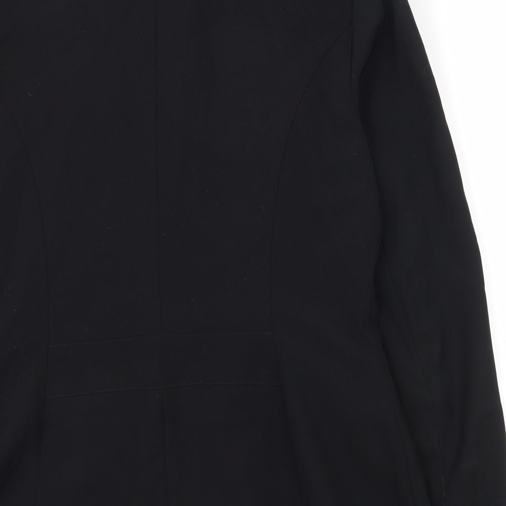 Meltemi Womens Black 100% Polyester Jacket Suit Jacket Size 12 - Shoulder pads
