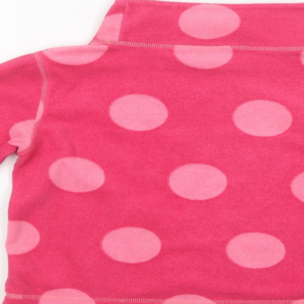 NEXT Girls Pink Polka Dot Polyester Pullover Sweatshirt Size 10-11 Years Pullover