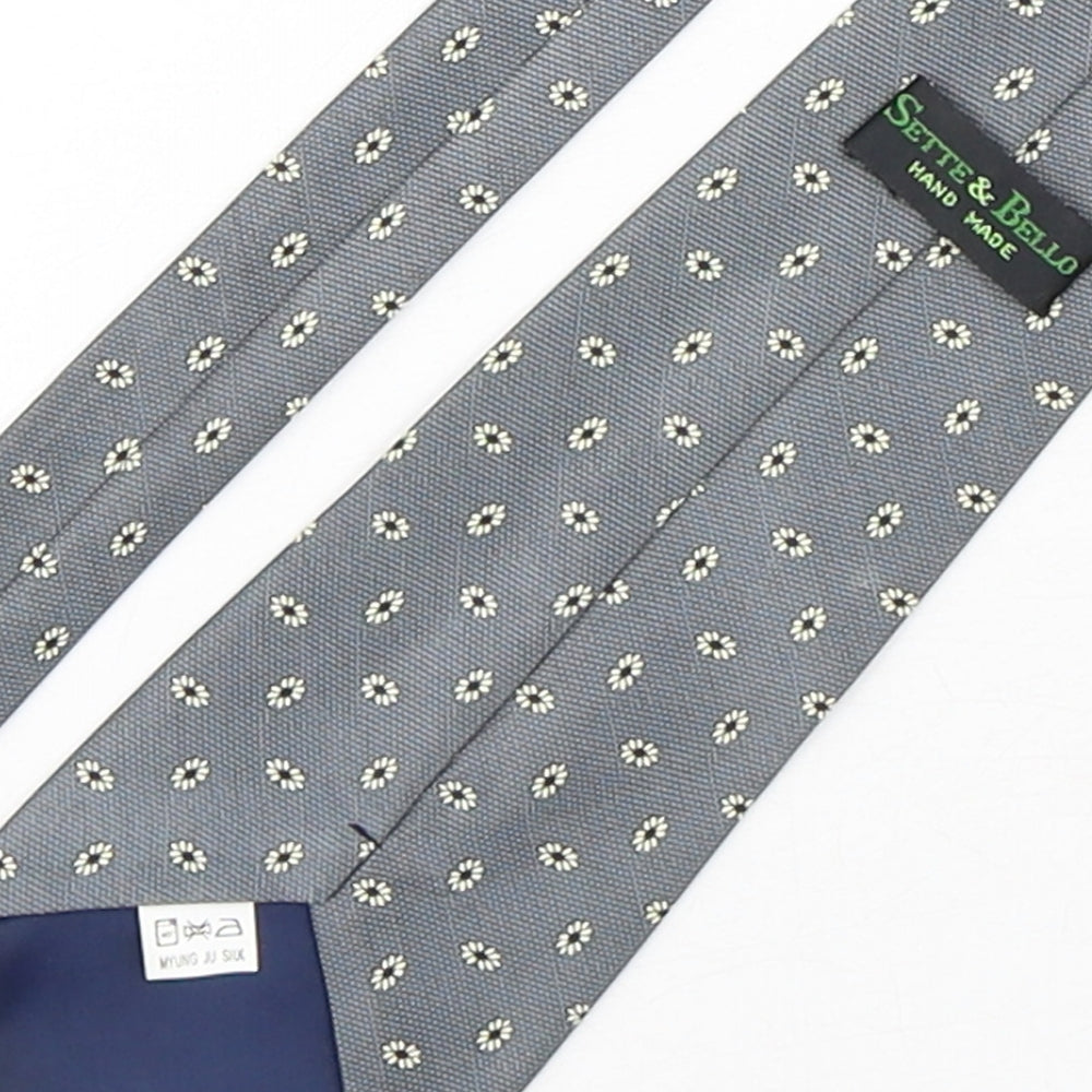 Sette & Bello Mens Multicoloured Floral Silk Pointed Tie One Size