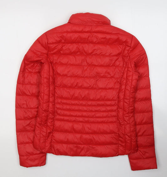 Primark Womens Red Puffer Jacket Jacket Size 6 Zip