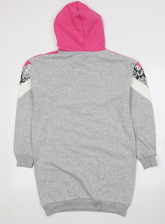 Matalan Girls Grey Cotton Tunic Sweatshirt Size 13 Years Pullover