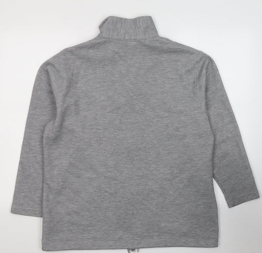 FABRIZIO Womens Grey Polyester Full Zip Sweatshirt Size M Zip