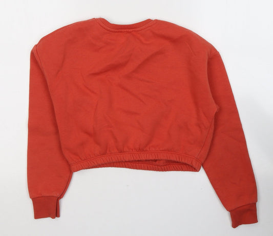 New Look Girls Orange Cotton Sweatshirt Size 10-11 Years Pullover - California