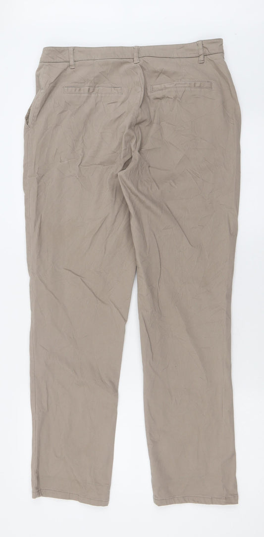 Buffalo Womens Beige Cotton Trousers Size 12 L30 in Regular Button