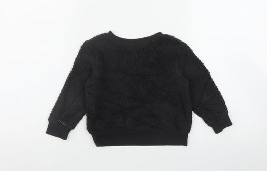 Old Navy Girls Black Polyester Pullover Sweatshirt Size 2 Years