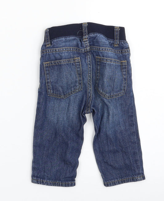 Gap Baby Blue Cotton Cropped Jeans Size 6-9 Months Button - Size 6-12M