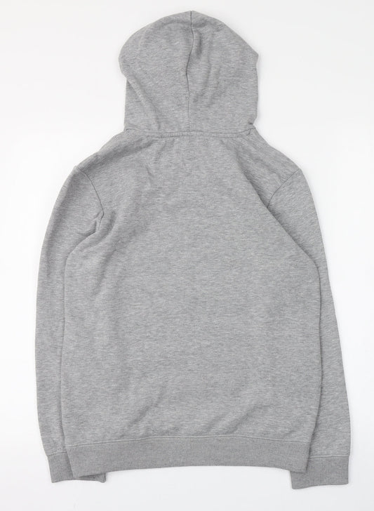 Bluezoo Boys Grey Cotton Pullover Hoodie Size 11-12 Years - Raised 'Good vibes'
