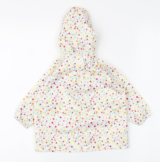 Hippy Chick by BUMKINS Girls Multicoloured Spotted Rain Coat Coat Size 18 Months Button - Elastic hood