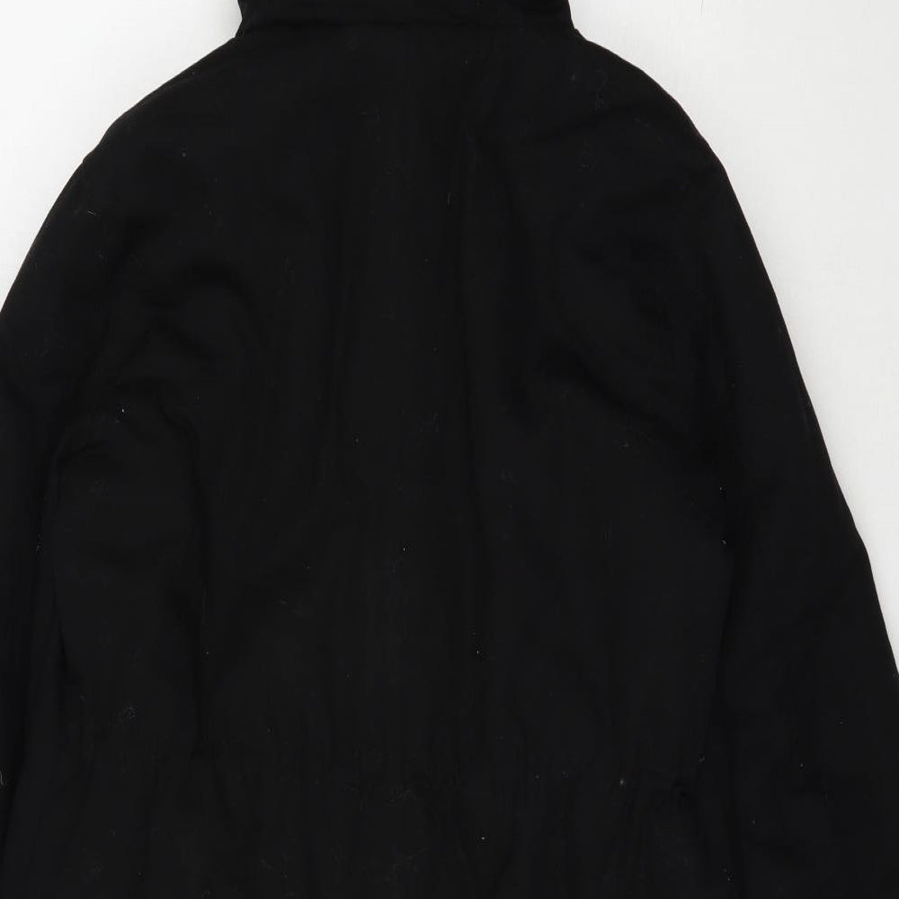 Boohoo Womens Black Parka Coat Size 8 Zip