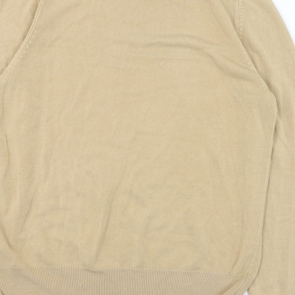 Marks and Spencer Womens Beige Round Neck Acrylic Pullover Jumper Size 12