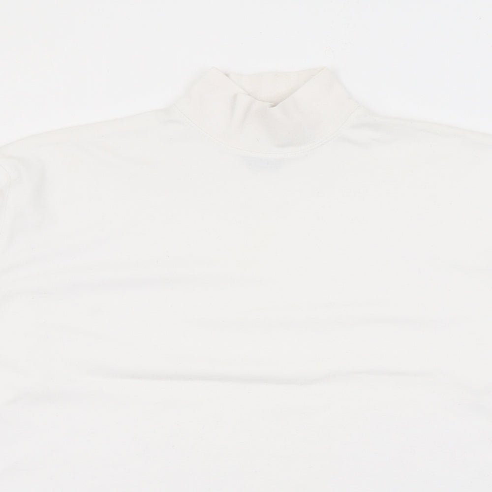 Donnay Womens White High Neck Polyester Pullover Jumper Size XS