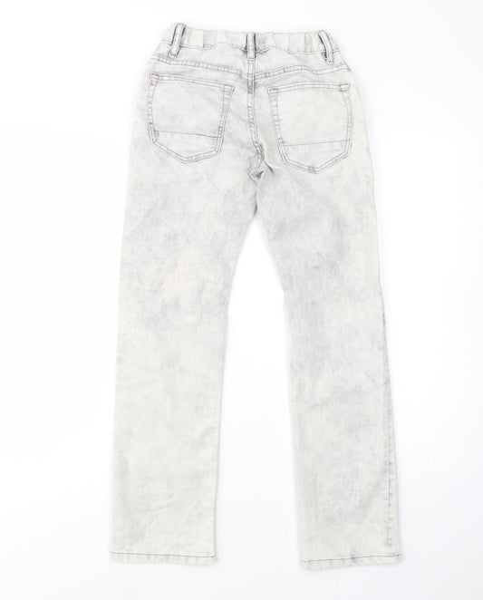 Gap Girls Grey Batik Cotton Straight Jeans Size 12 Years Regular Button