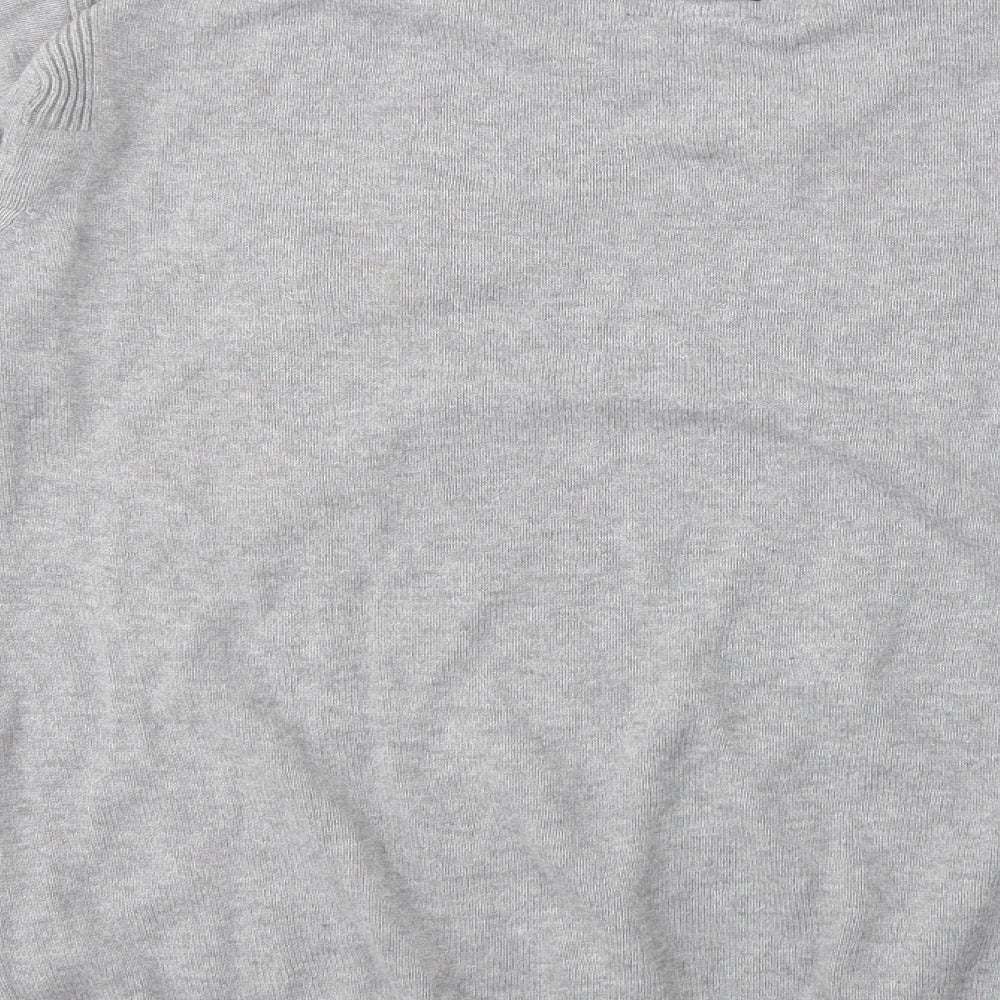 Henleys Mens Grey V-Neck Cotton Pullover Jumper Size L