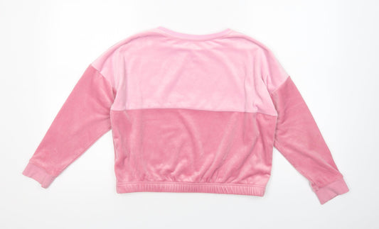 Dunnes Stores Girls Pink Polyester Pullover Sweatshirt Size 10-11 Years Pullover