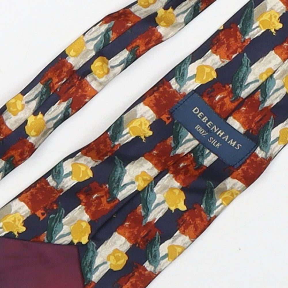 Debenhams Mens Multicoloured Floral Silk Pointed Tie One Size