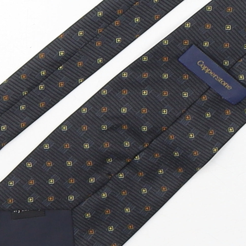 Copperstone Mens Multicoloured Geometric Polyester Pointed Tie One Size