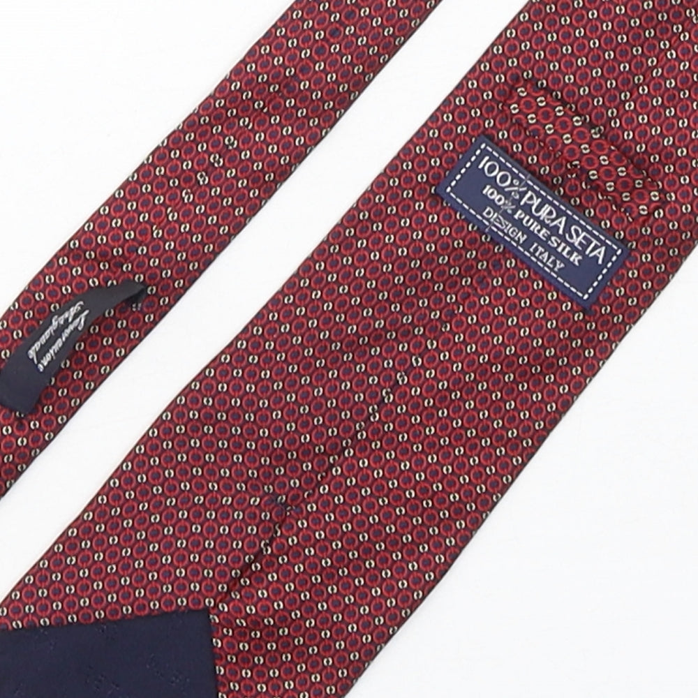 PreWorn Mens Multicoloured Geometric Silk Pointed Tie One Size