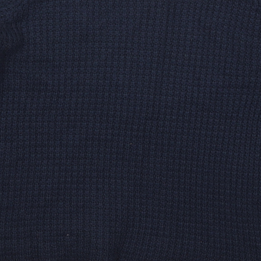 VERO MODA Womens Blue Boat Neck Acrylic Pullover Jumper Size S