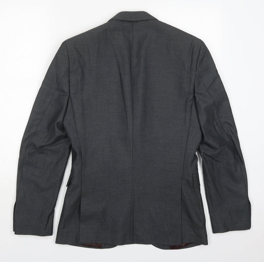 NEXT Mens Grey Polyester Jacket Suit Jacket Size 36