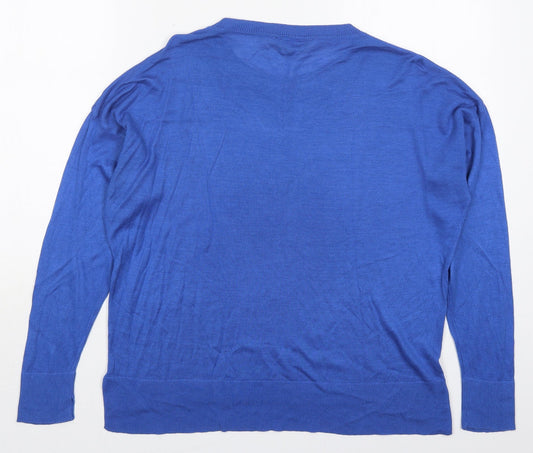 Dorothy Perkins Womens Blue Crew Neck Acrylic Pullover Jumper Size 12