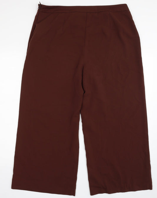 Dorothy Perkins Womens Brown Polyester Trousers Size 16 L25 in Regular Zip
