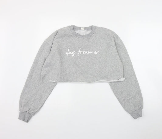 Preworn Womens Grey Cotton Pullover Sweatshirt Size M - 'Day Dreamer'