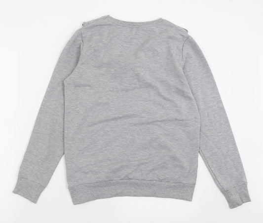 Dorothy Perkins Womens Grey Polyester Pullover Sweatshirt Size 10 Pullover