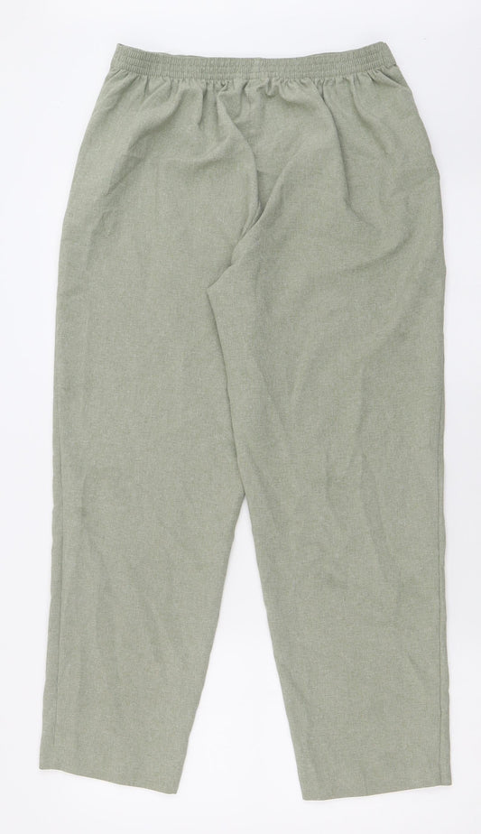 Classic Womens Green Polyester Trousers Size 14 L28 in Regular
