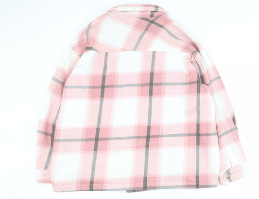 Rising Womens Pink Check Jacket Size M Button