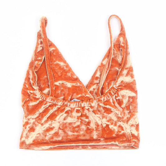 PRETTYLITTLETHING Womens Orange Polyester Cropped Tank Size 6 Sweetheart