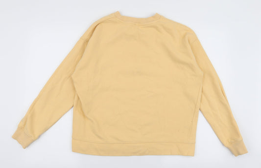 Miss Selfridge Womens Yellow 100% Cotton Pullover Sweatshirt Size M Pullover