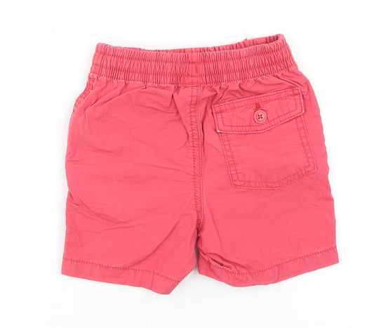 Gap Boys Red Cotton Cropped Trousers Size 18-24 Months Drawstring