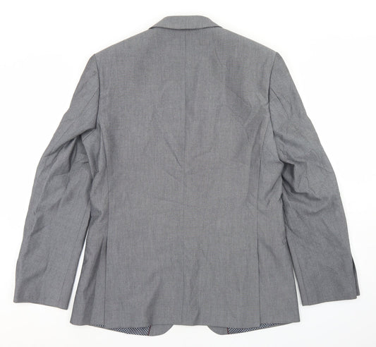 Limehaus Mens Grey Polyester Jacket Blazer Size 40