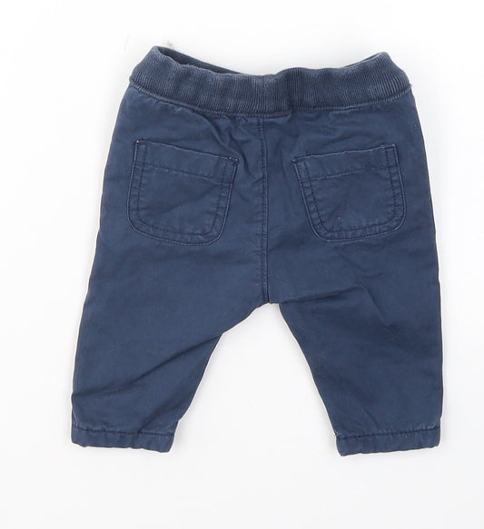 NEXT Boys Blue Cotton Capri Trousers Size 0-3 Months Pullover