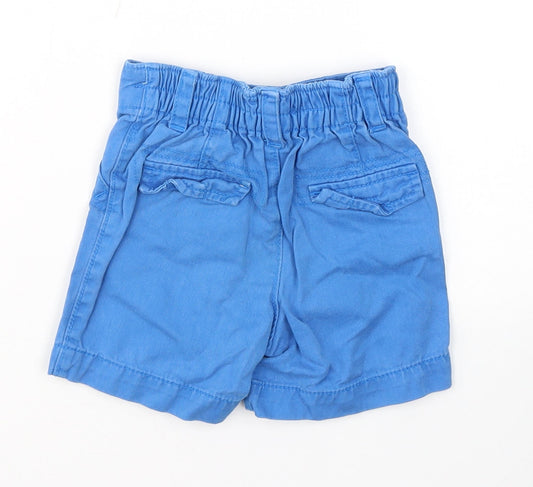 George Boys Blue Cotton Cropped Jeans Size 9-12 Months Button