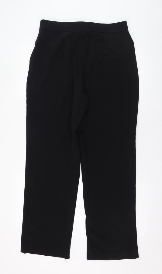 Counterparts Womens Black Polyester Trousers Size 14 L30 in Regular Zip