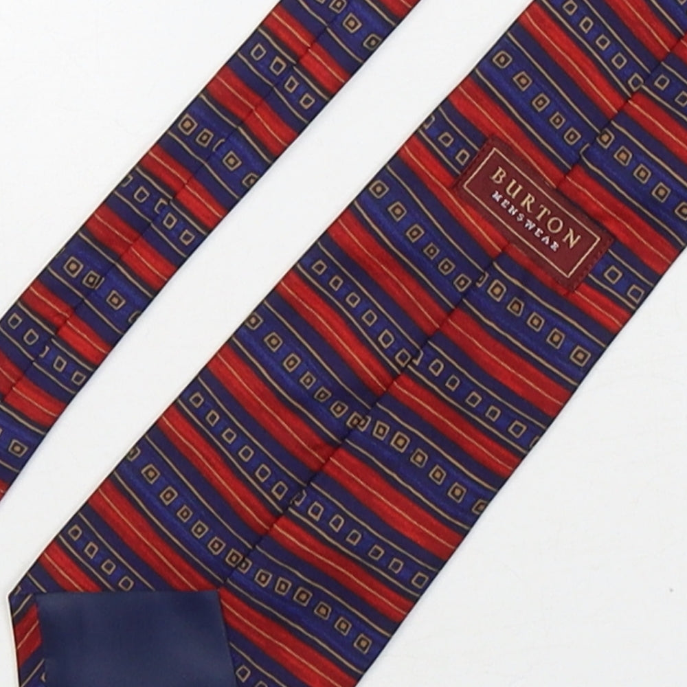 Burton Mens Multicoloured Striped Polyester Pointed Tie One Size