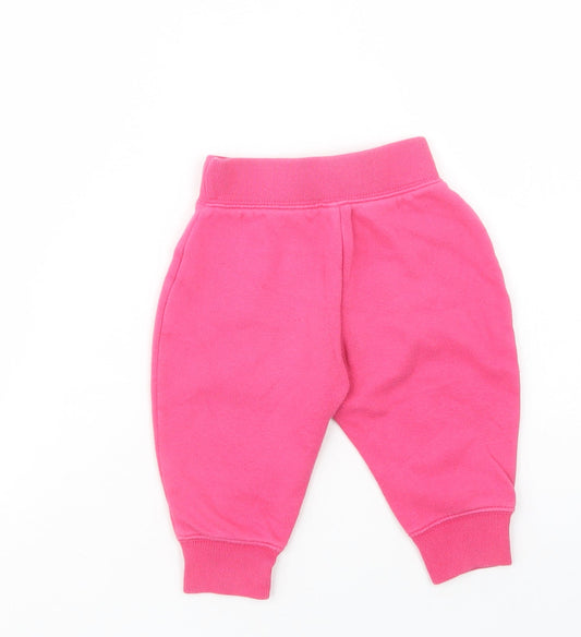 Gap Baby Pink Cotton Jogger Trousers Size 12-18 Months Drawstring