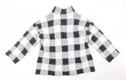 Primark Womens Grey Check Jacket Coatigan Size M Snap