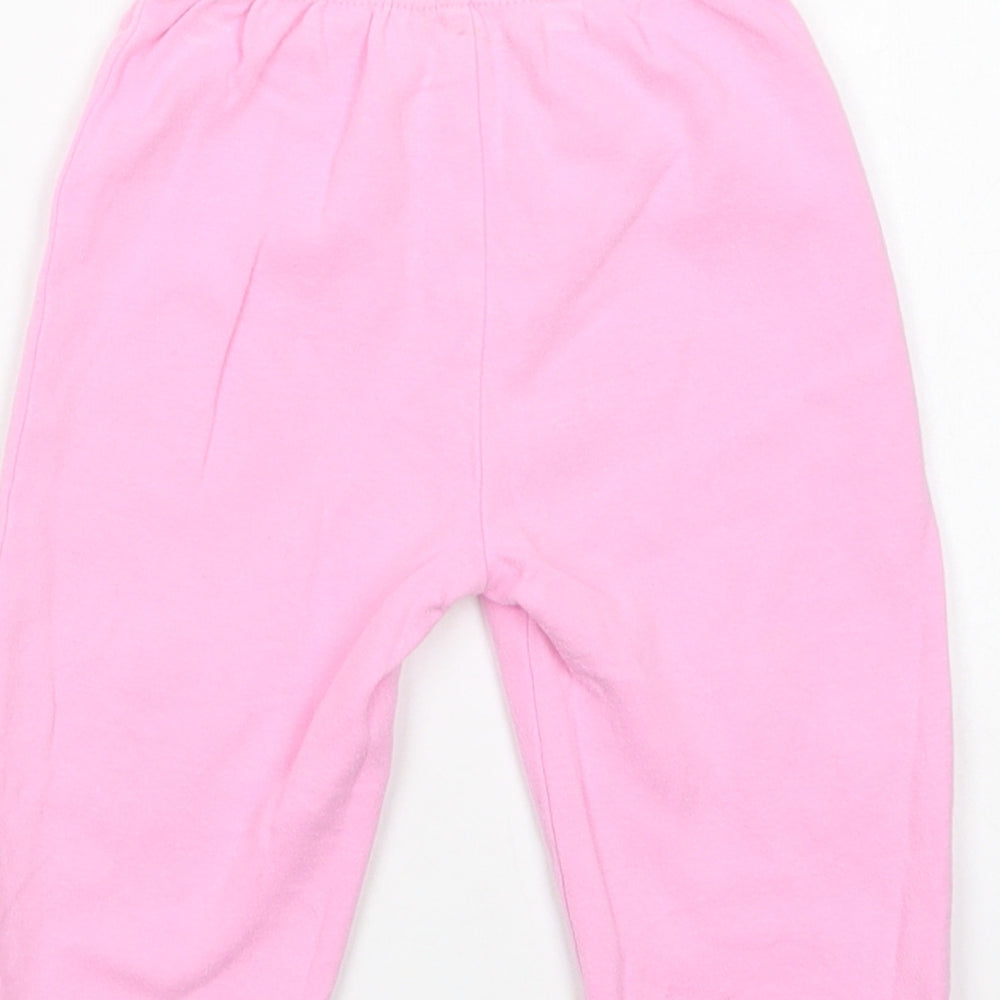 George Baby Pink Cotton Jogger Trousers Size 9-12 Months