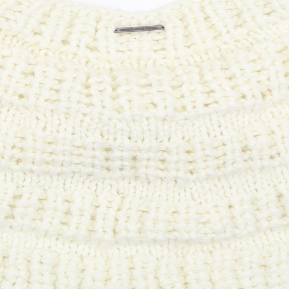 RJR.John Rocha Womens White V-Neck Acrylic Cape Jumper One Size