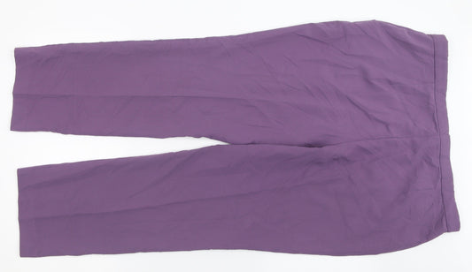 Charmance Womens Purple Polyester Trousers Size 20 L30 in Regular Hook & Eye