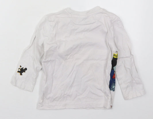 NEXT Boys White Cotton Basic T-Shirt Size 3 Years Crew Neck Pullover - Lego Police