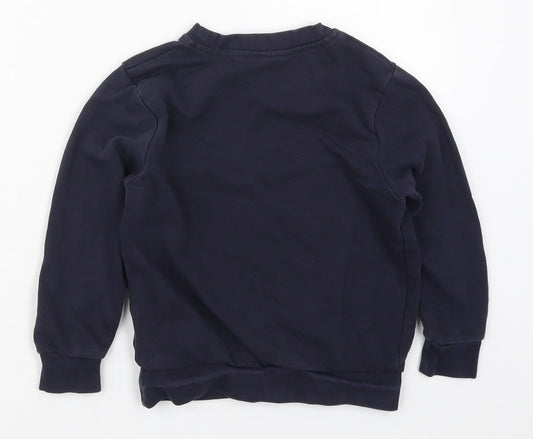 George Boys Blue Cotton Pullover Sweatshirt Size 5-6 Years Pullover